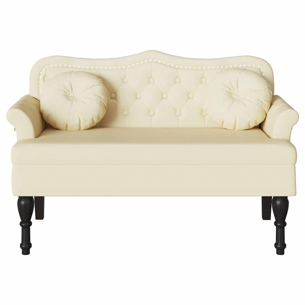 Banc Chesterfield Crème 120,5 x 65 x 75 cm Simili cuir - XIOS