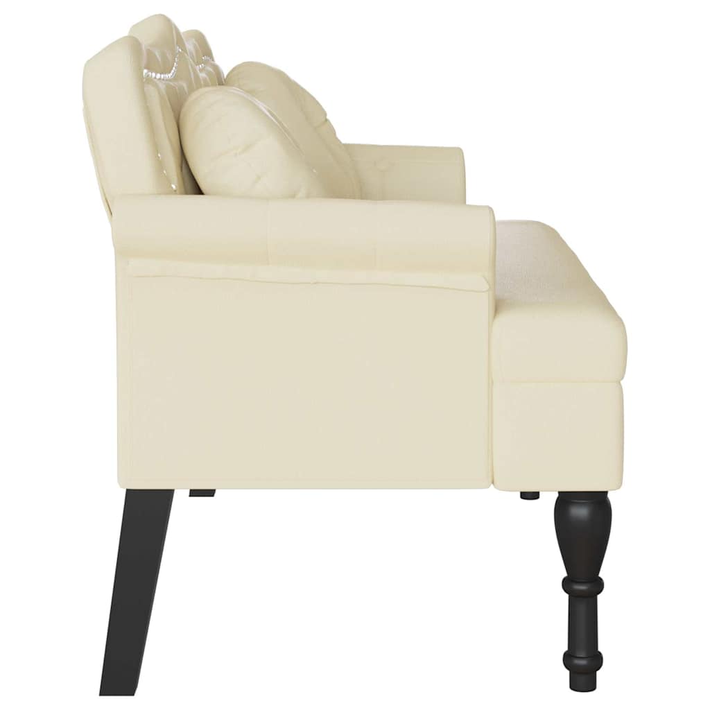 Banc Chesterfield Crème 120,5 x 65 x 75 cm Simili cuir - XIOS