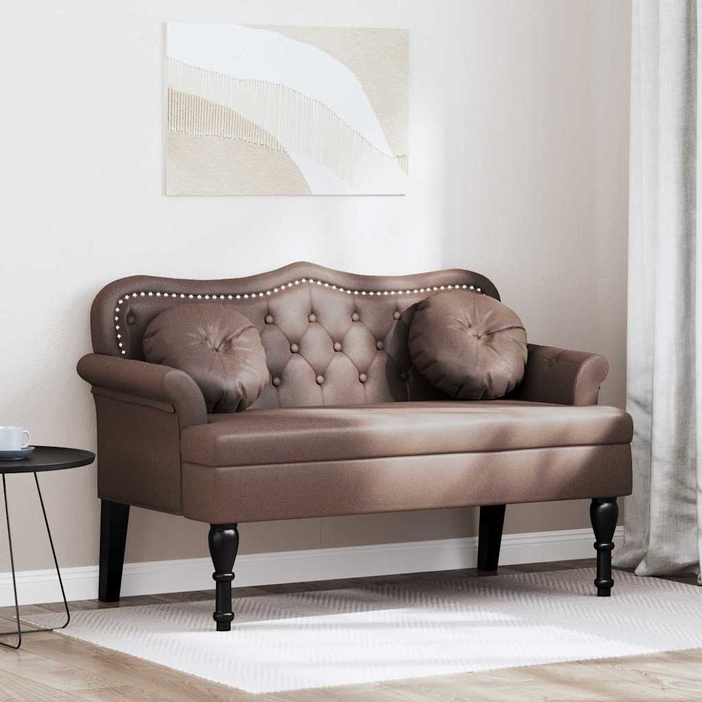 Banc Chesterfield Marron 120,5 x 65 x 75 cm Simili cuir - XIOS