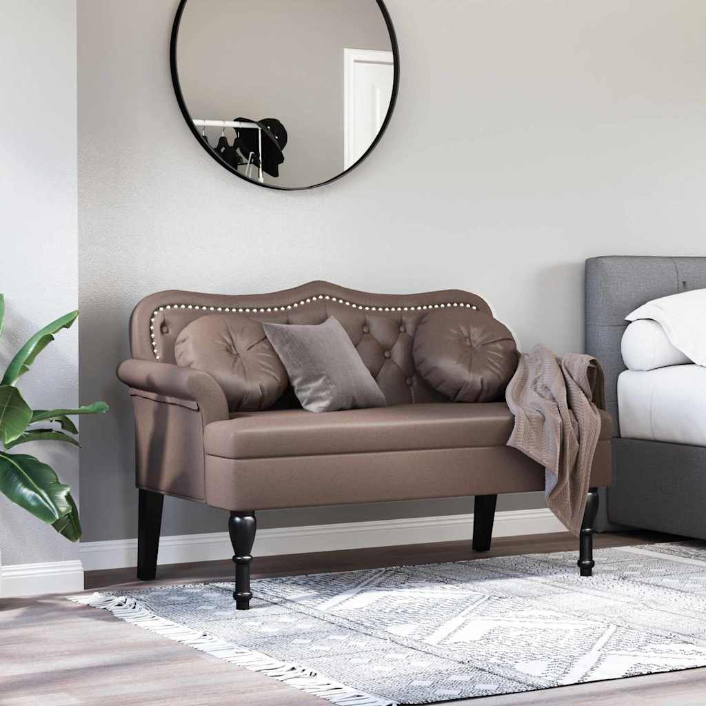 Banc Chesterfield Marron 120,5 x 65 x 75 cm Simili cuir - XIOS