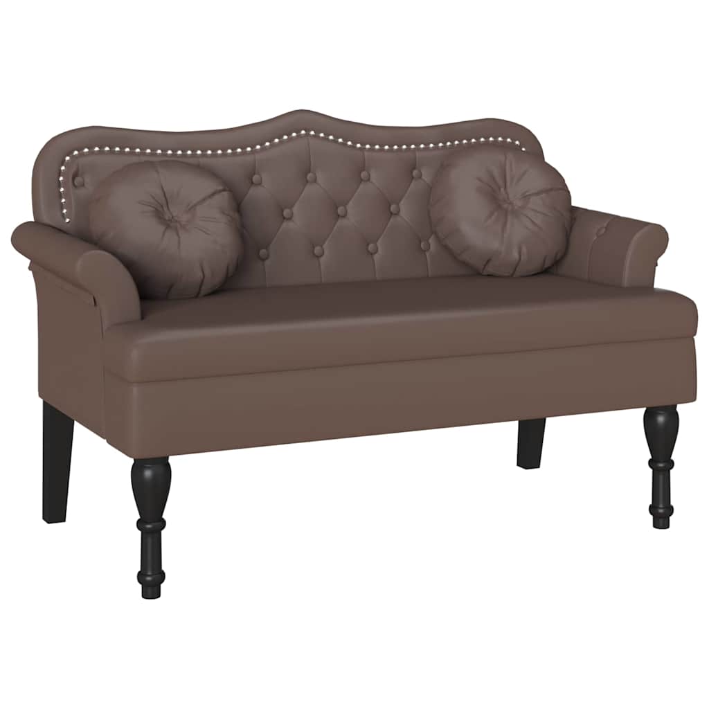 Banc Chesterfield Marron 120,5 x 65 x 75 cm Simili cuir - XIOS