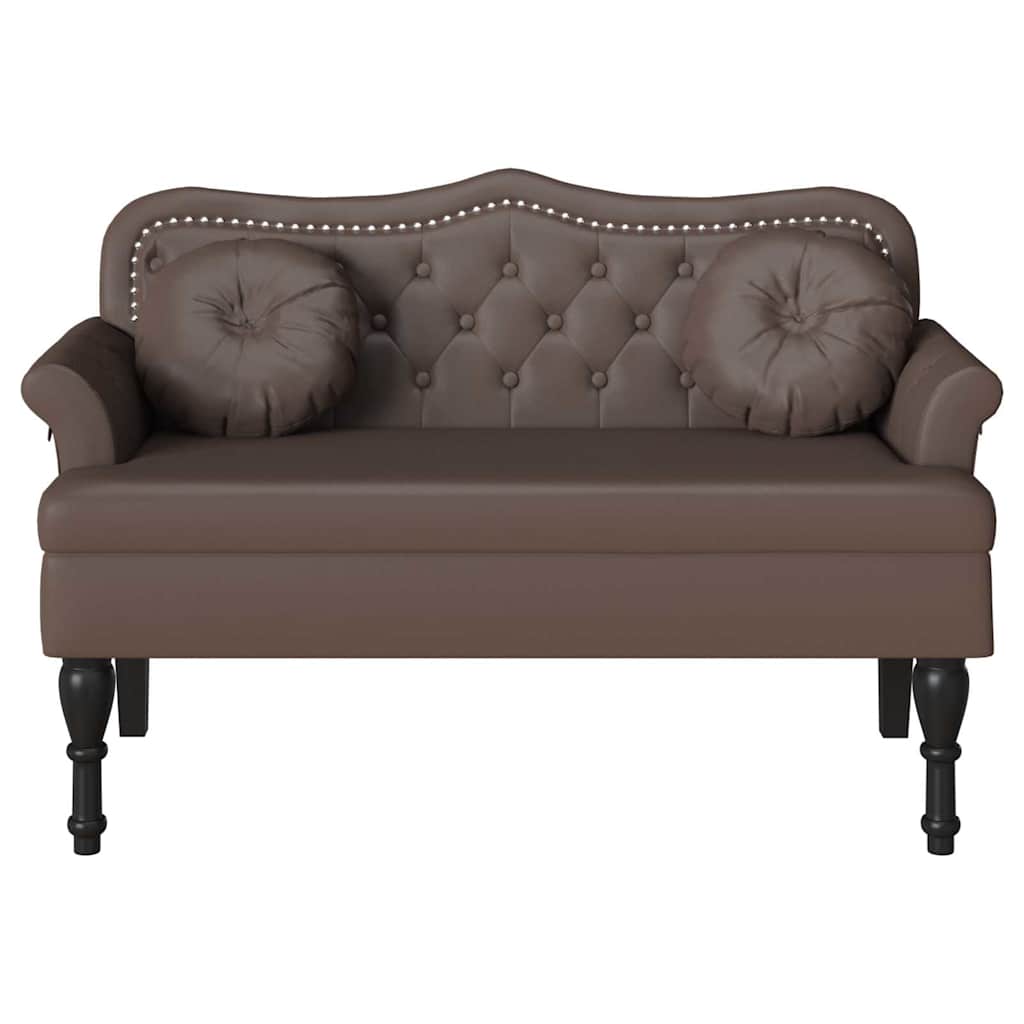 Banc Chesterfield Marron 120,5 x 65 x 75 cm Simili cuir - XIOS