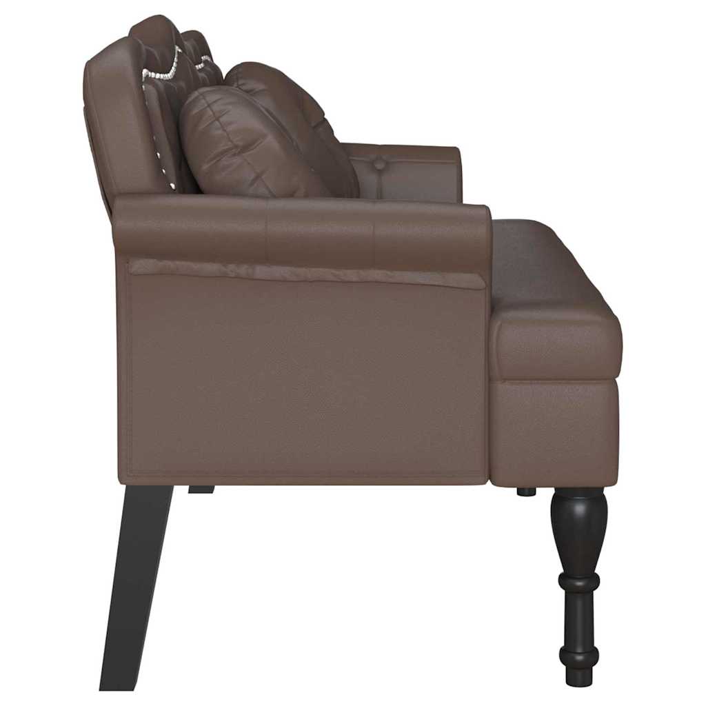 Banc Chesterfield Marron 120,5 x 65 x 75 cm Simili cuir - XIOS