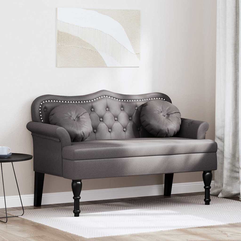 Banc Chesterfield Gris 120,5 x 65 x 75 cm Simili cuir - XIOS