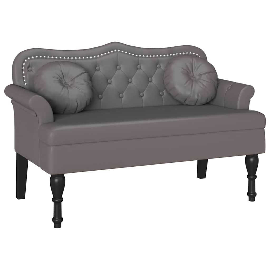 Banc Chesterfield Gris 120,5 x 65 x 75 cm Simili cuir - XIOS