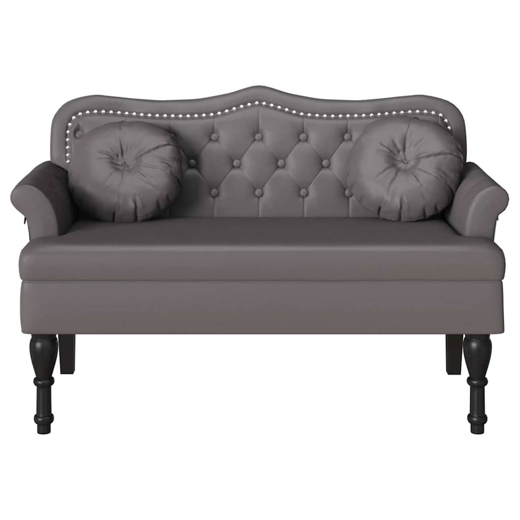 Banc Chesterfield Gris 120,5 x 65 x 75 cm Simili cuir - XIOS