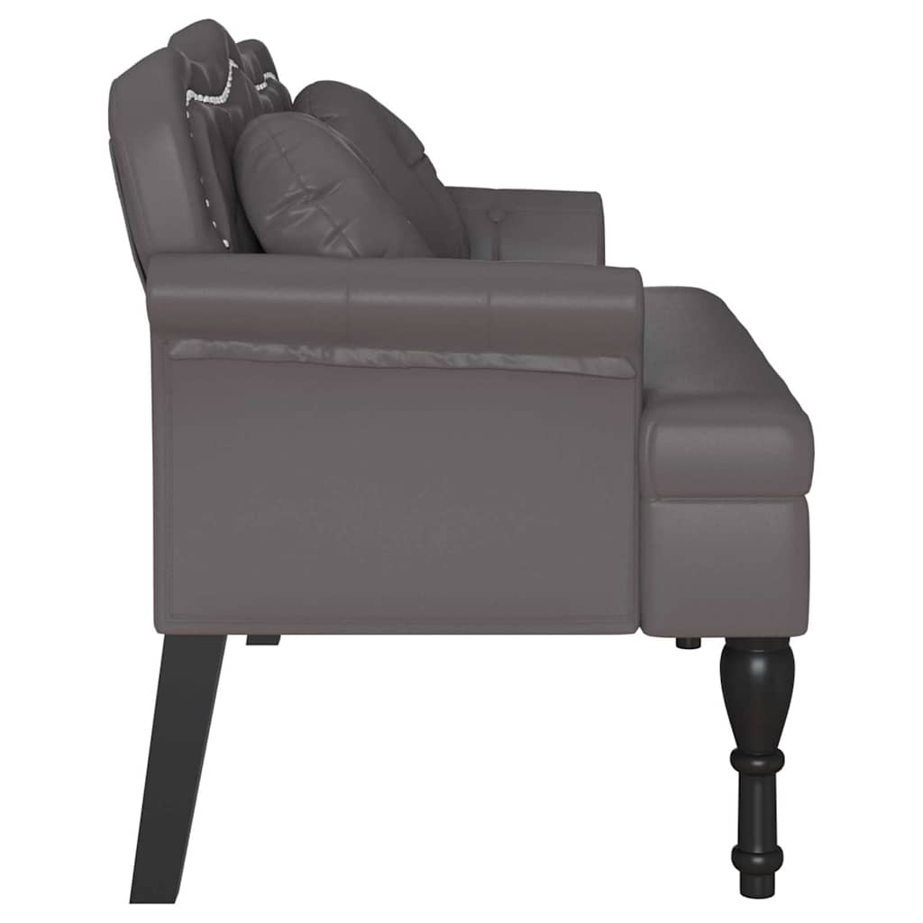 Banc Chesterfield Gris 120,5 x 65 x 75 cm Simili cuir - XIOS