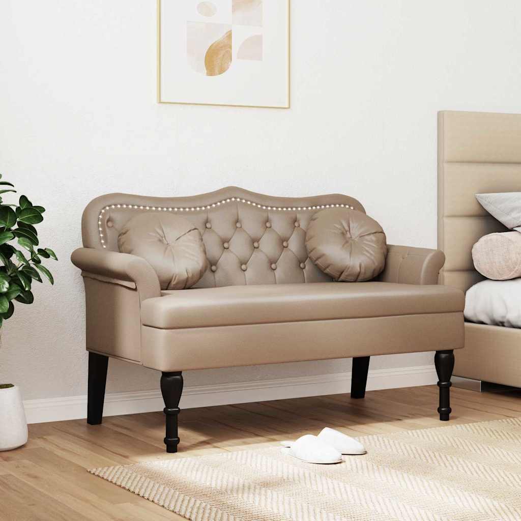 Banc Chesterfield Cappuccino 120,5 x 65 x 75 cm Simili cuir - XIOS