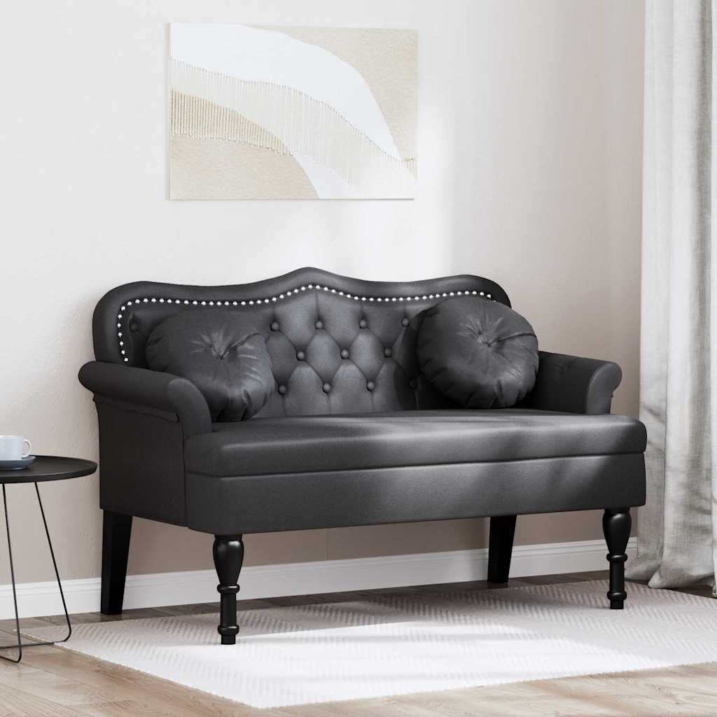 Banc Chesterfield Noir 120,5 x 65 x 75 cm Simili cuir - XIOS
