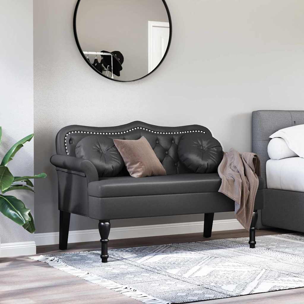 Banc Chesterfield Noir 120,5 x 65 x 75 cm Simili cuir - XIOS