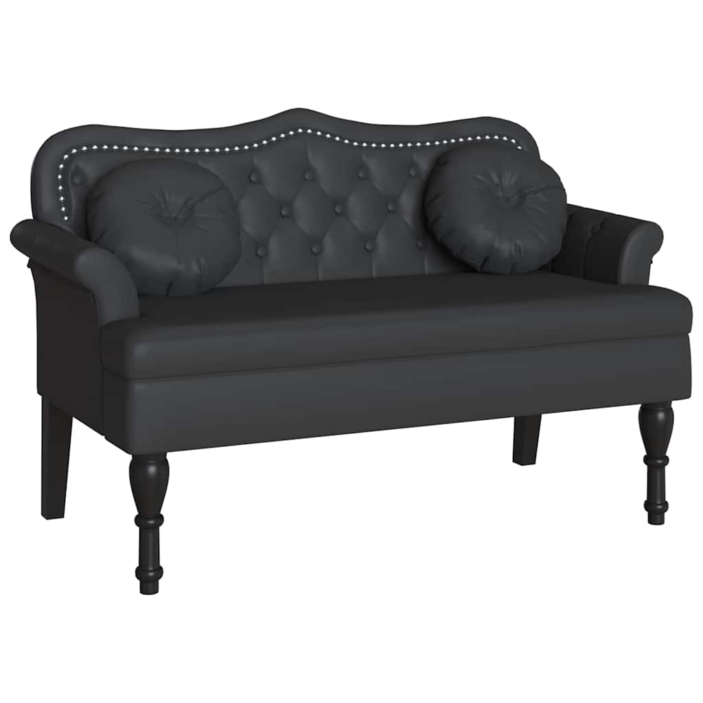 Banc Chesterfield Noir 120,5 x 65 x 75 cm Simili cuir - XIOS