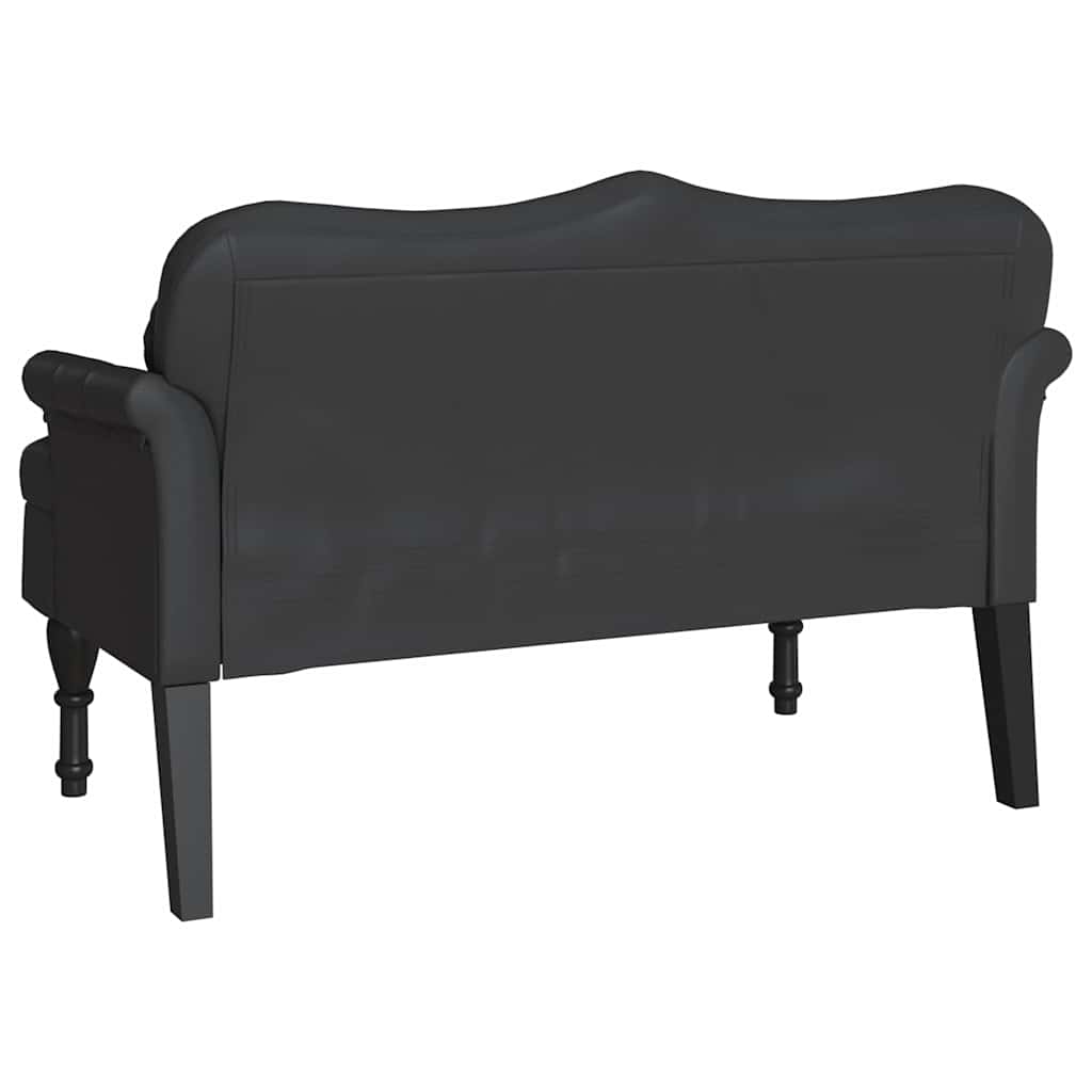 Banc Chesterfield Noir 120,5 x 65 x 75 cm Simili cuir - XIOS