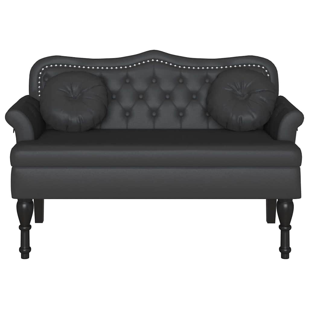 Banc Chesterfield Noir 120,5 x 65 x 75 cm Simili cuir - XIOS