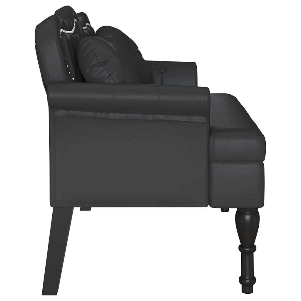 Banc Chesterfield Noir 120,5 x 65 x 75 cm Simili cuir - XIOS