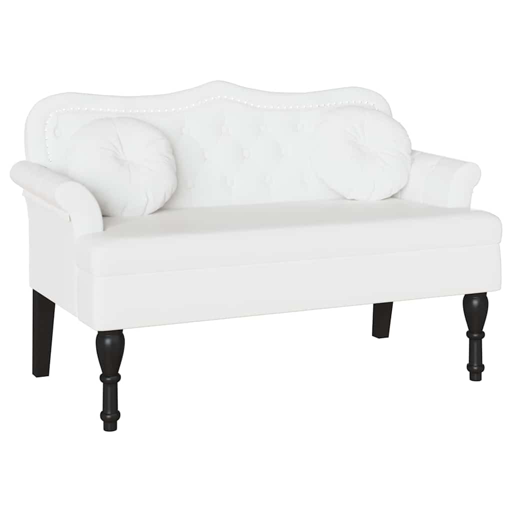 Banc Chesterfield Blanc 120,5 x 65 x 75 cm Simili cuir - XIOS