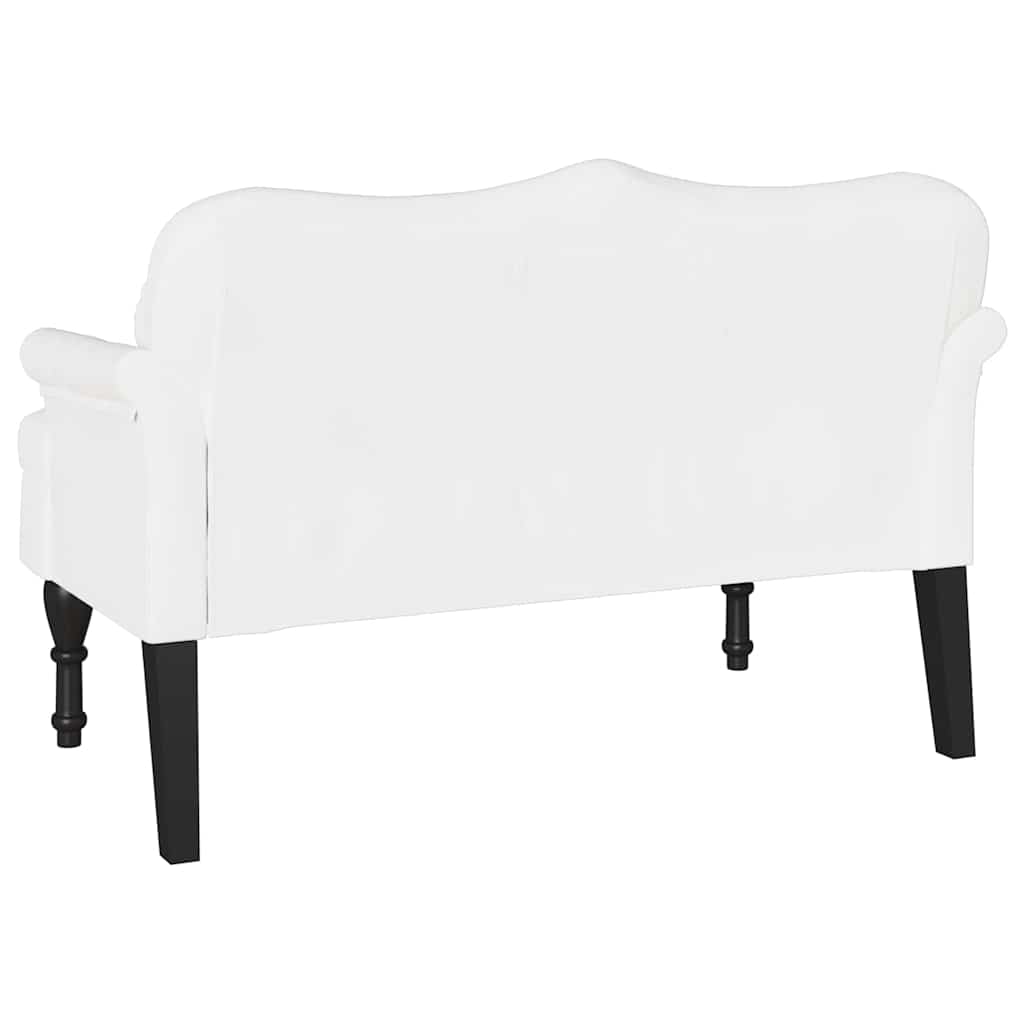 Banc Chesterfield Blanc 120,5 x 65 x 75 cm Simili cuir - XIOS