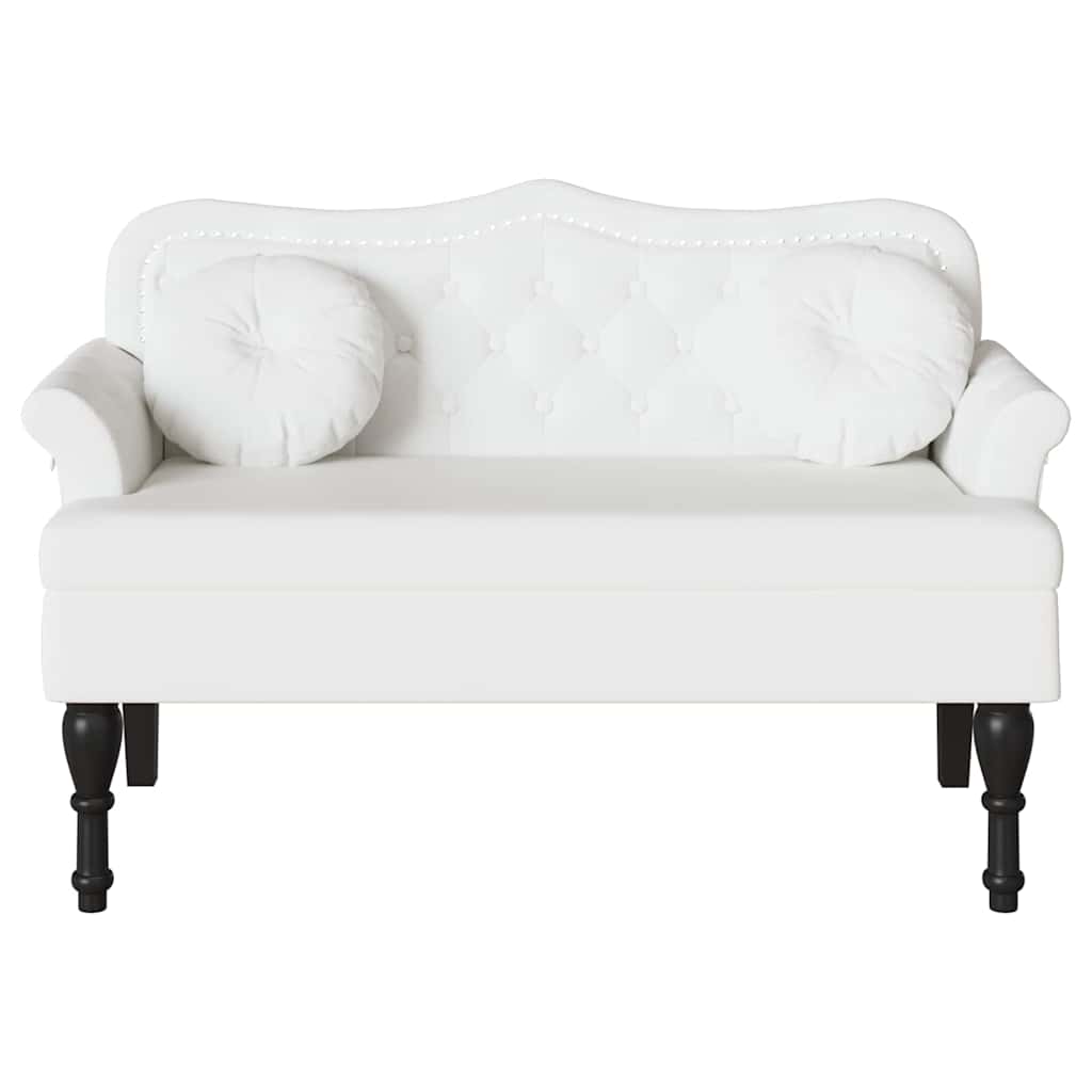 Banc Chesterfield Blanc 120,5 x 65 x 75 cm Simili cuir - XIOS