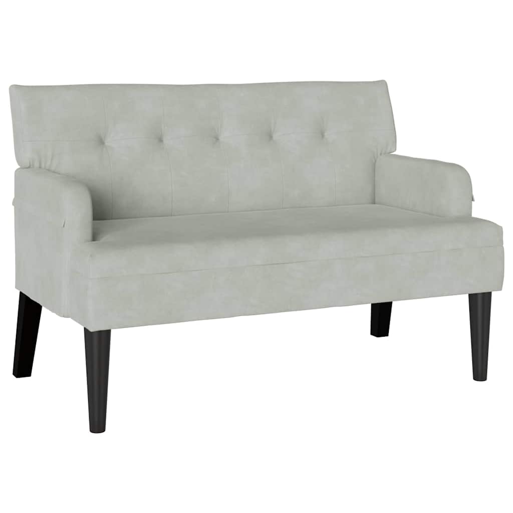 Banc Chesterfield Gris clair 112 x 65.5 x 75 cm Velours - XIOS