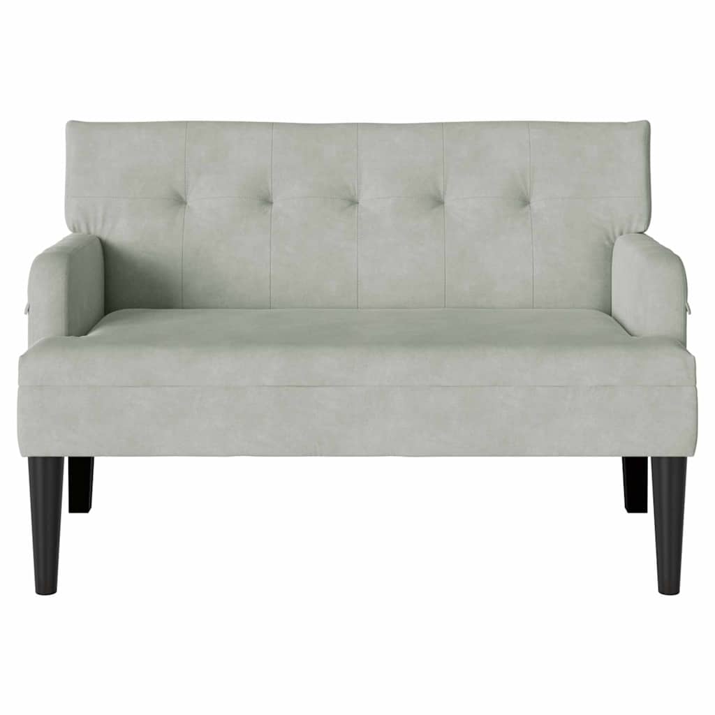Banc Chesterfield Gris clair 112 x 65.5 x 75 cm Velours - XIOS
