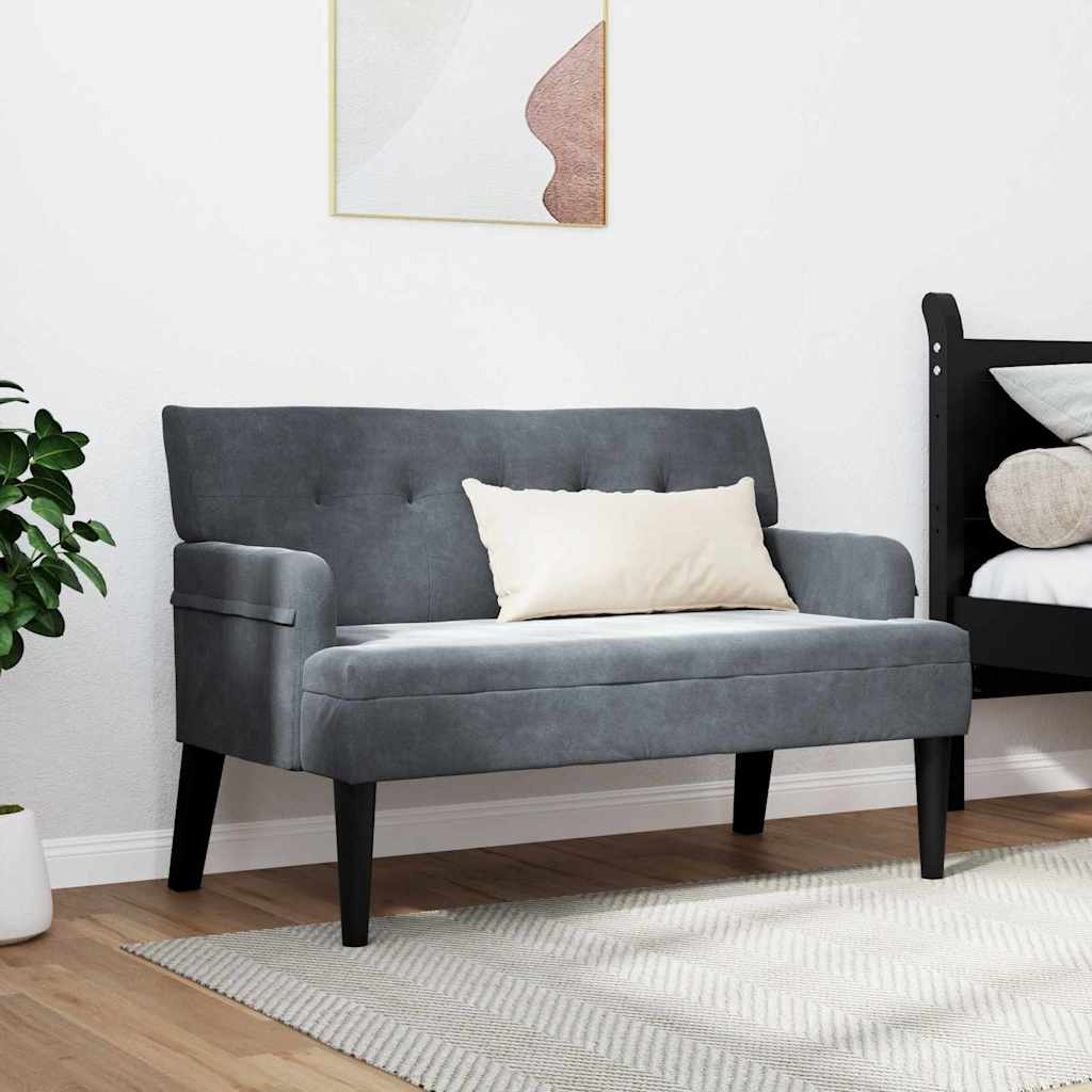 Banc Chesterfield Gris foncé 112 x 65,5 x 75 cm Velours - XIOS