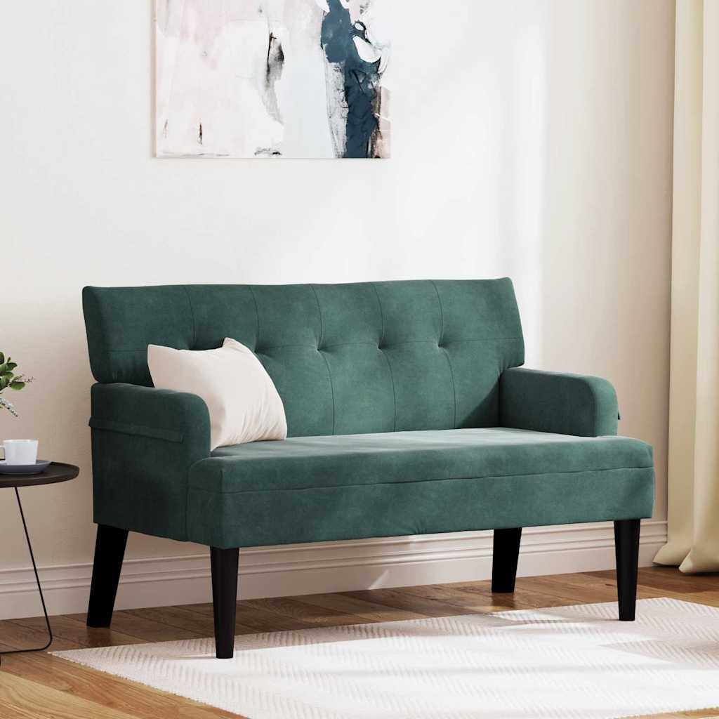 Banc Chesterfield Vert foncé 112 x 65.5 x 75 cm Velours - XIOS