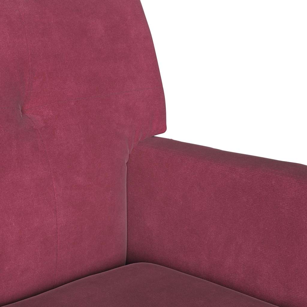 Banc Chesterfield Bordeaux 112 x 65,5 x 75 cm Velours - XIOS