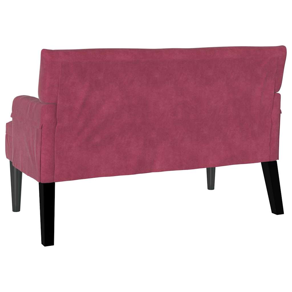 Banc Chesterfield Bordeaux 112 x 65,5 x 75 cm Velours - XIOS