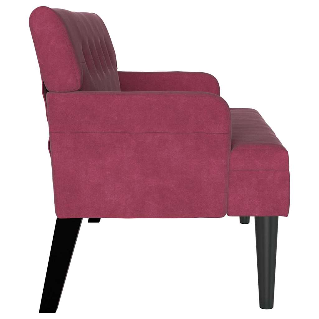 Banc Chesterfield Bordeaux 112 x 65,5 x 75 cm Velours - XIOS