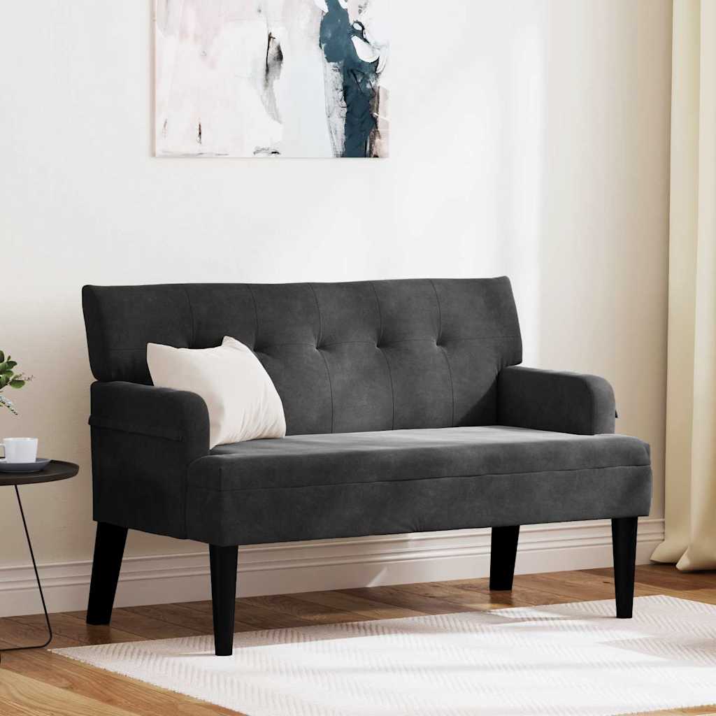Banc Chesterfield Noir 112 x 65.5 x 75 cm Velours - XIOS