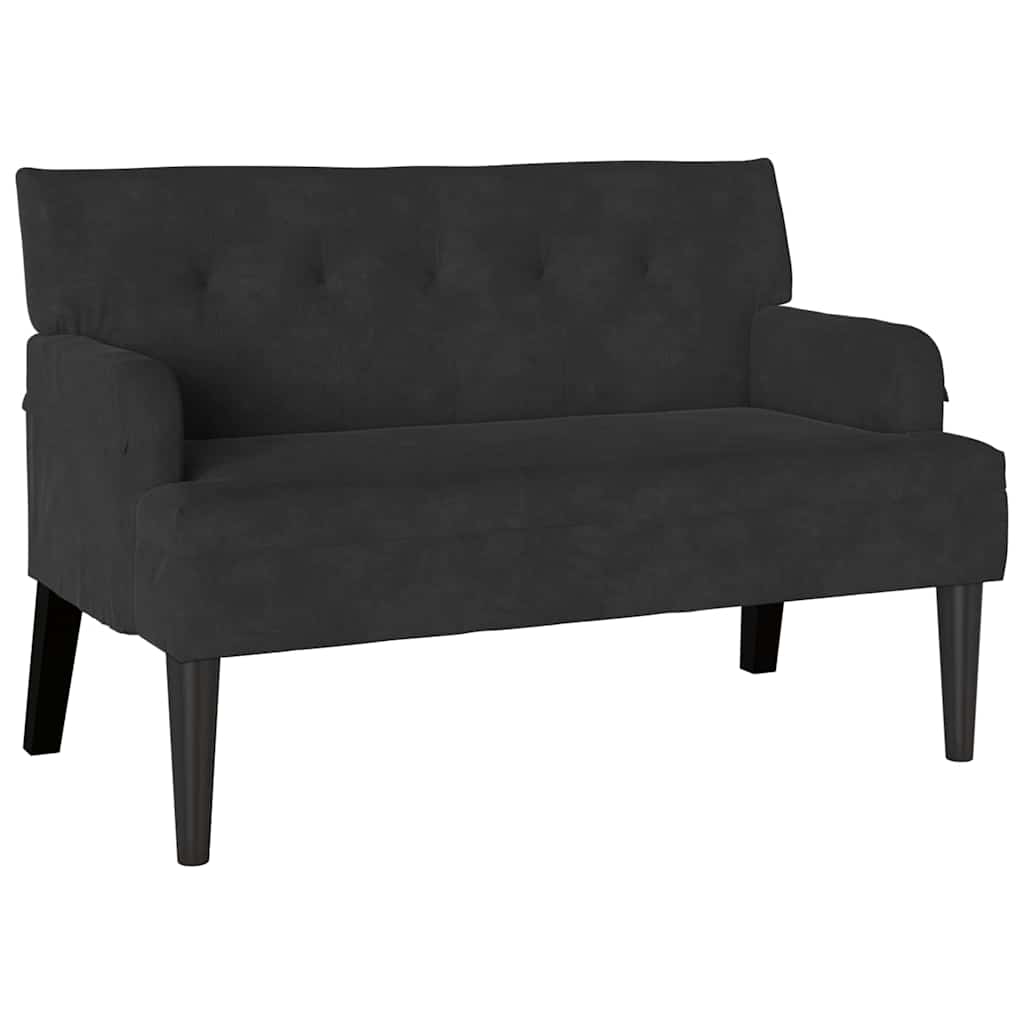 Banc Chesterfield Noir 112 x 65.5 x 75 cm Velours - XIOS