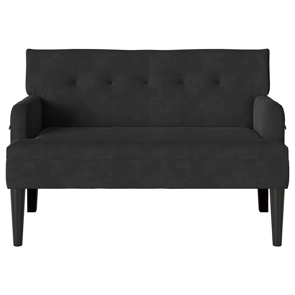 Banc Chesterfield Noir 112 x 65.5 x 75 cm Velours - XIOS