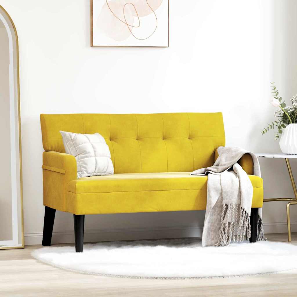 Banc Chesterfield Jaune 112 x 65.5 x 75 cm Velours - XIOS