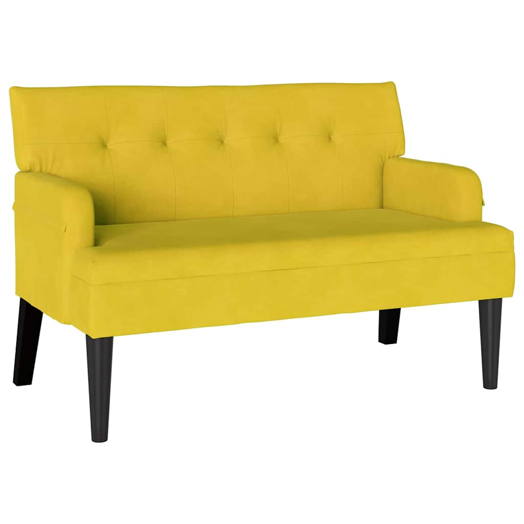 Banc Chesterfield Jaune 112 x 65.5 x 75 cm Velours - XIOS