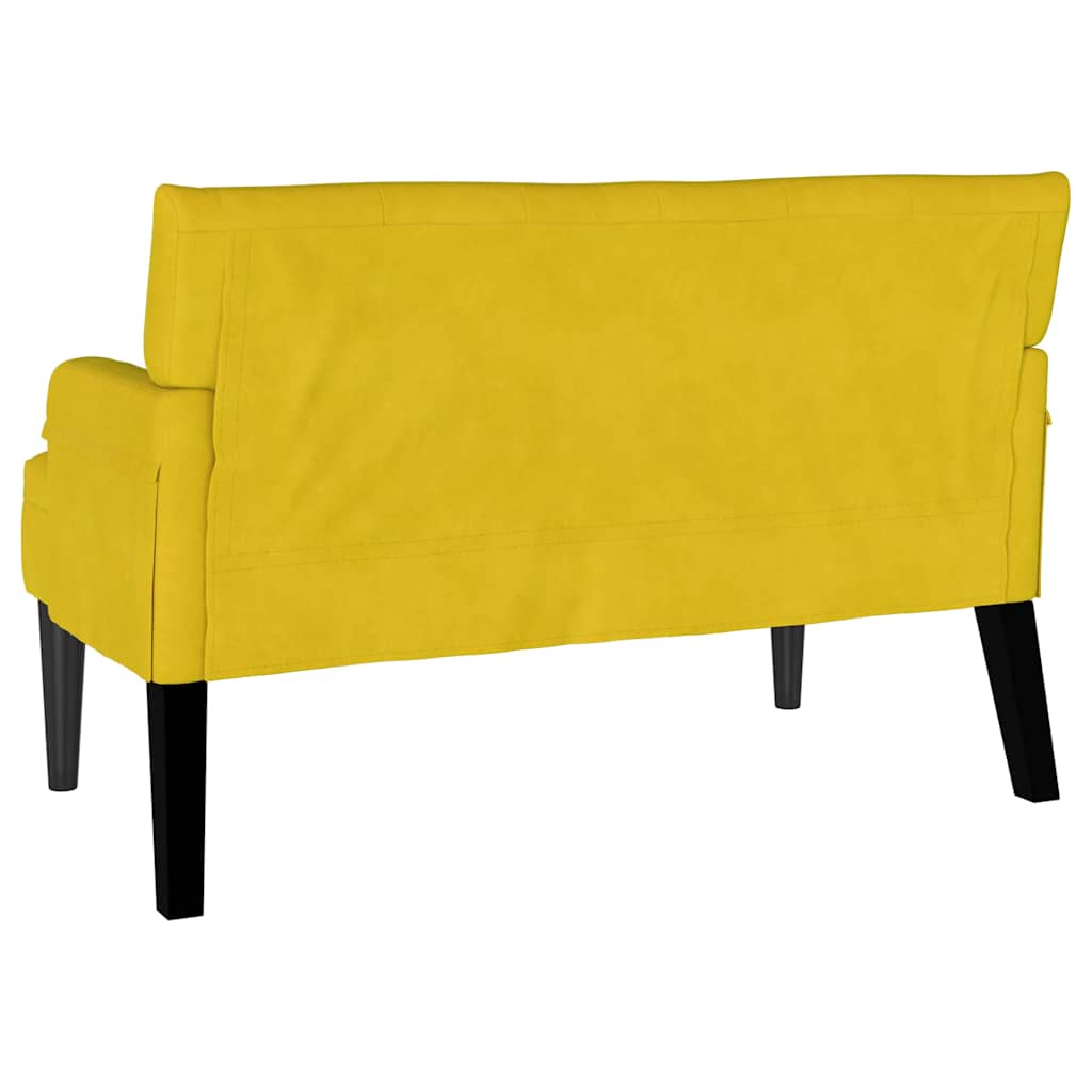 Banc Chesterfield Jaune 112 x 65.5 x 75 cm Velours - XIOS