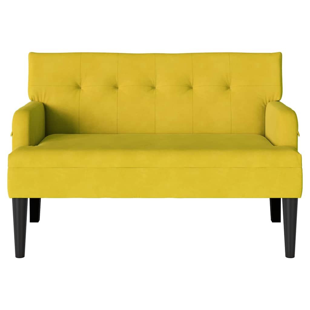 Banc Chesterfield Jaune 112 x 65.5 x 75 cm Velours - XIOS