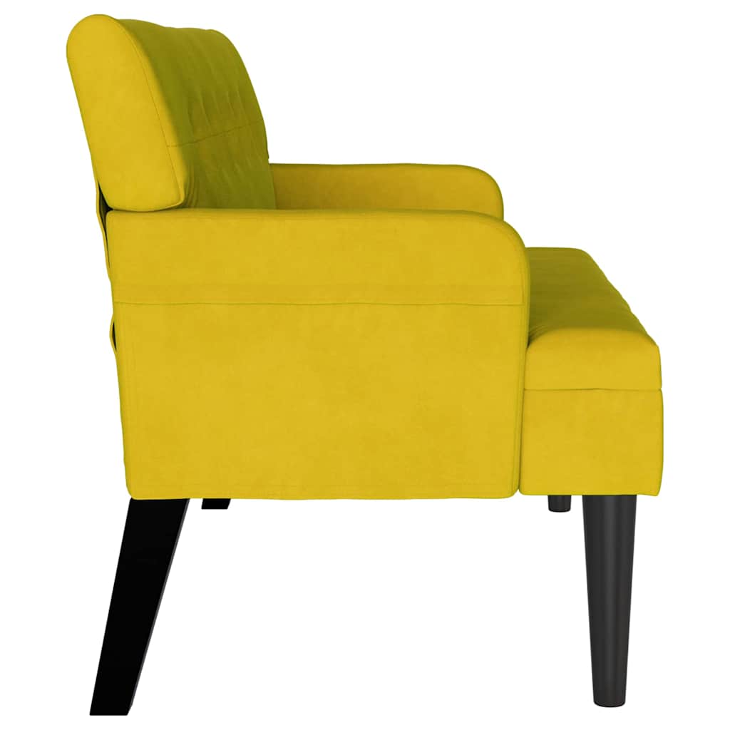 Banc Chesterfield Jaune 112 x 65.5 x 75 cm Velours - XIOS