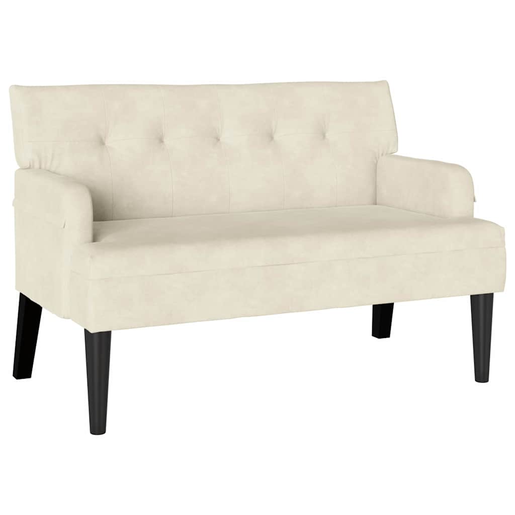 Banc Chesterfield Crème 112 x 65.5 x 75 cm Velours - XIOS