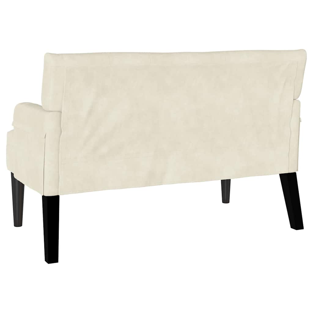 Banc Chesterfield Crème 112 x 65.5 x 75 cm Velours - XIOS