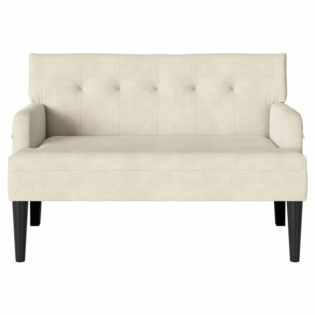Banc Chesterfield Crème 112 x 65.5 x 75 cm Velours - XIOS