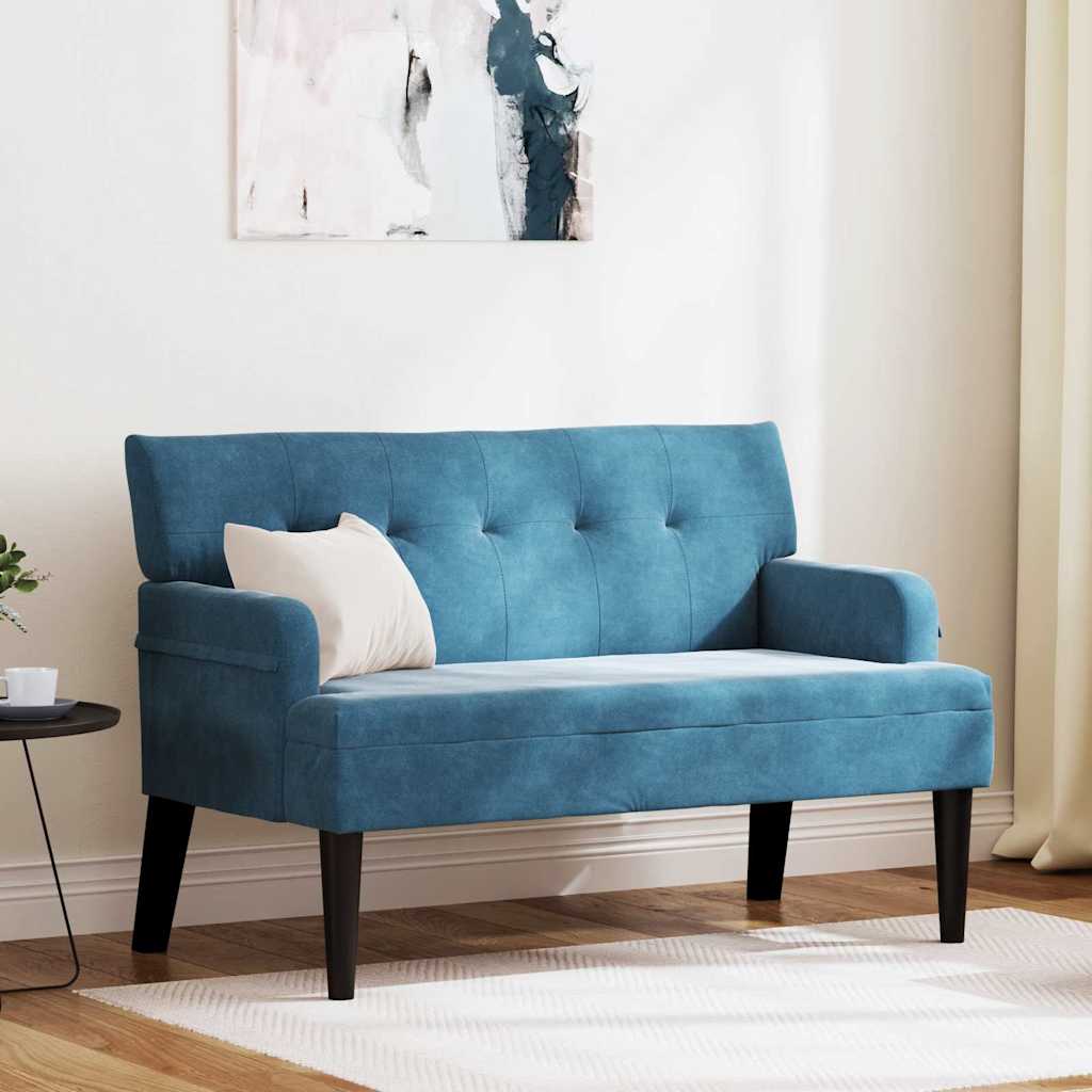Banc Chesterfield Bleu 112 x 65.5 x 75 cm Velours - XIOS