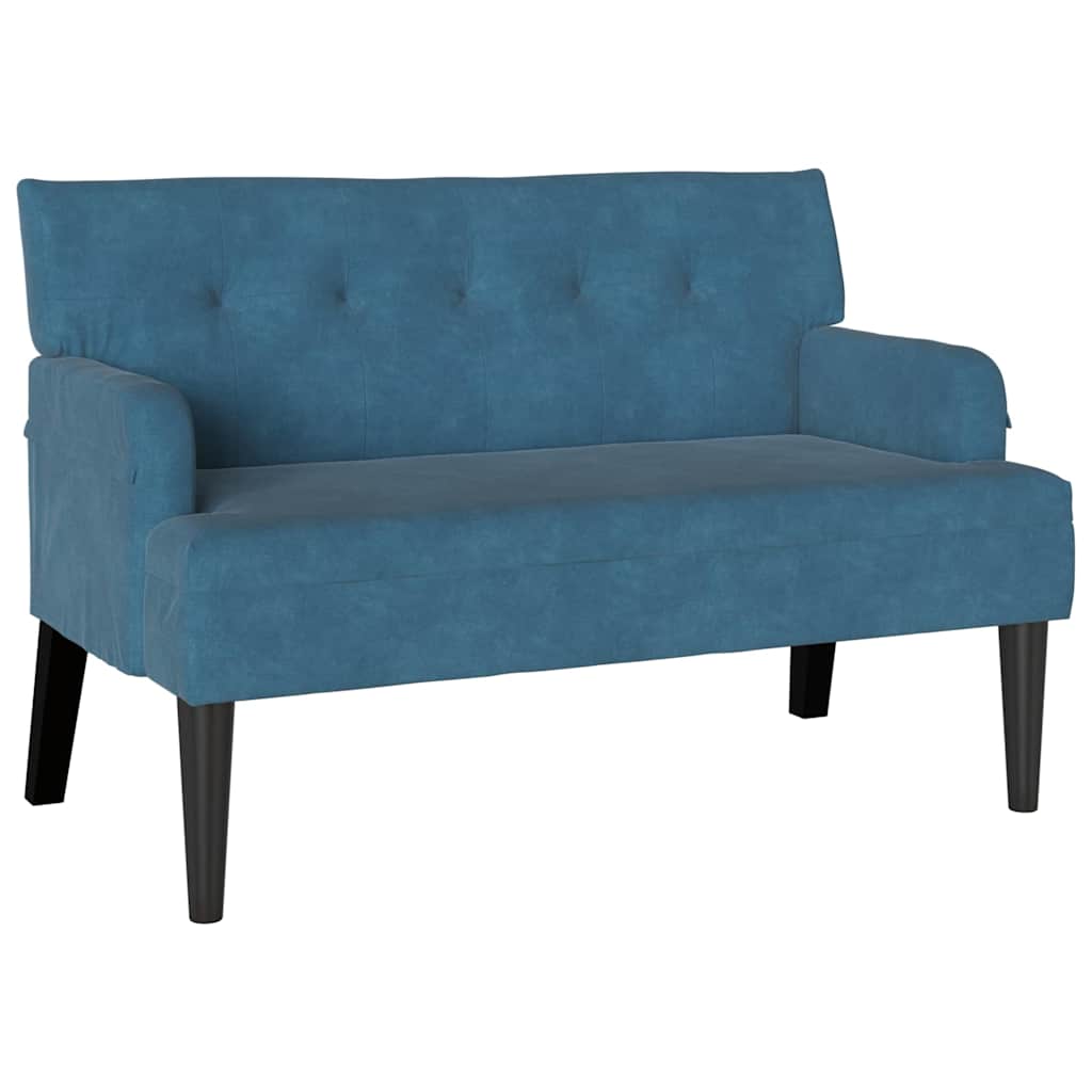 Banc Chesterfield Bleu 112 x 65.5 x 75 cm Velours - XIOS