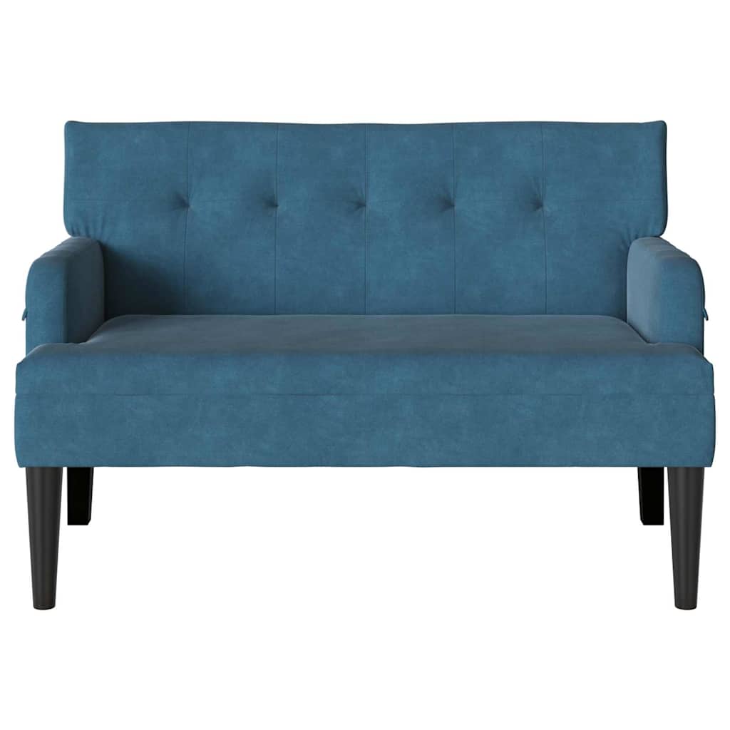 Banc Chesterfield Bleu 112 x 65.5 x 75 cm Velours - XIOS