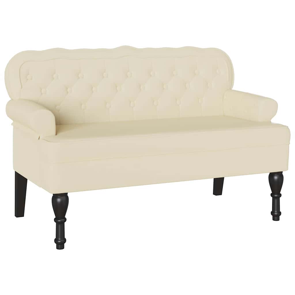 Banc Chesterfield Crème 119.5 x 64.5 x 75 cm Cuir synthétique - XIOS