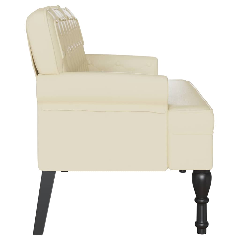 Banc Chesterfield Crème 119.5 x 64.5 x 75 cm Cuir synthétique - XIOS