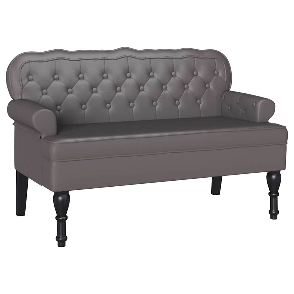 Banc Chesterfield Gris 119.5 x 64.5 x 75 cm Cuir synthétique - XIOS