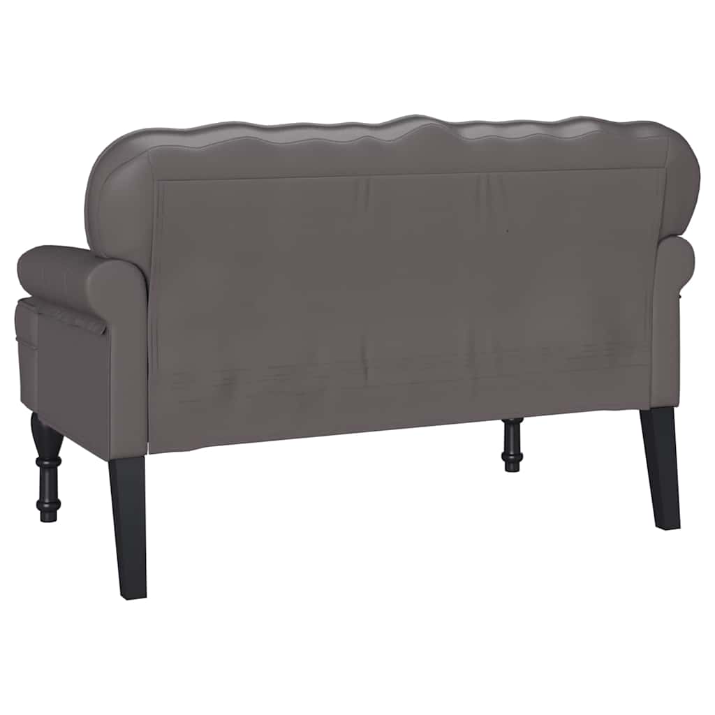 Banc Chesterfield Gris 119.5 x 64.5 x 75 cm Cuir synthétique - XIOS