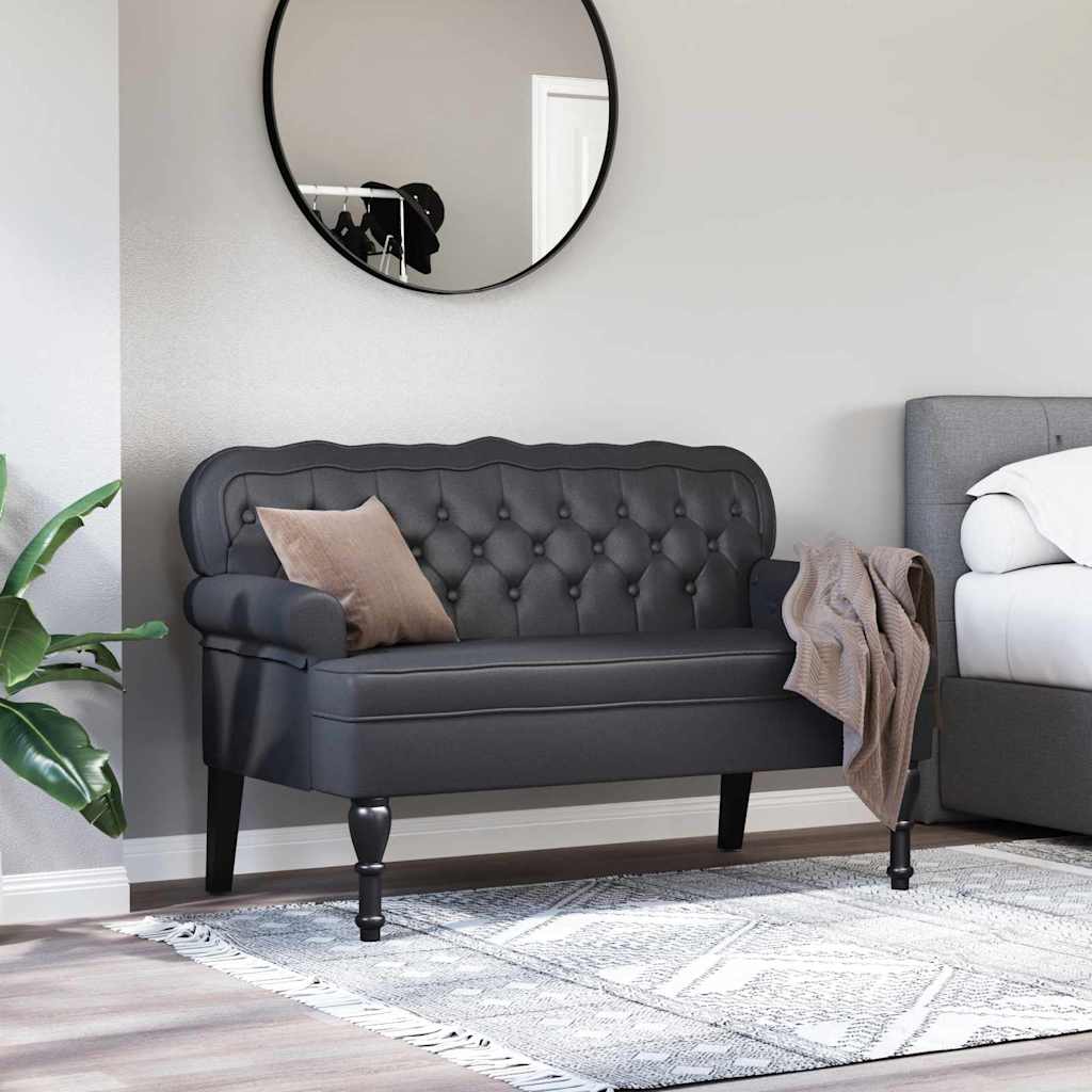 Banc Chesterfield Noir 119,5 x 64,5 x 75 cm Cuir synthétique - XIOS