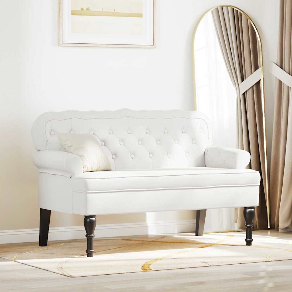 Banc Chesterfield Blanc 119.5 x 64.5 x 75 cm Cuir synthétique - XIOS