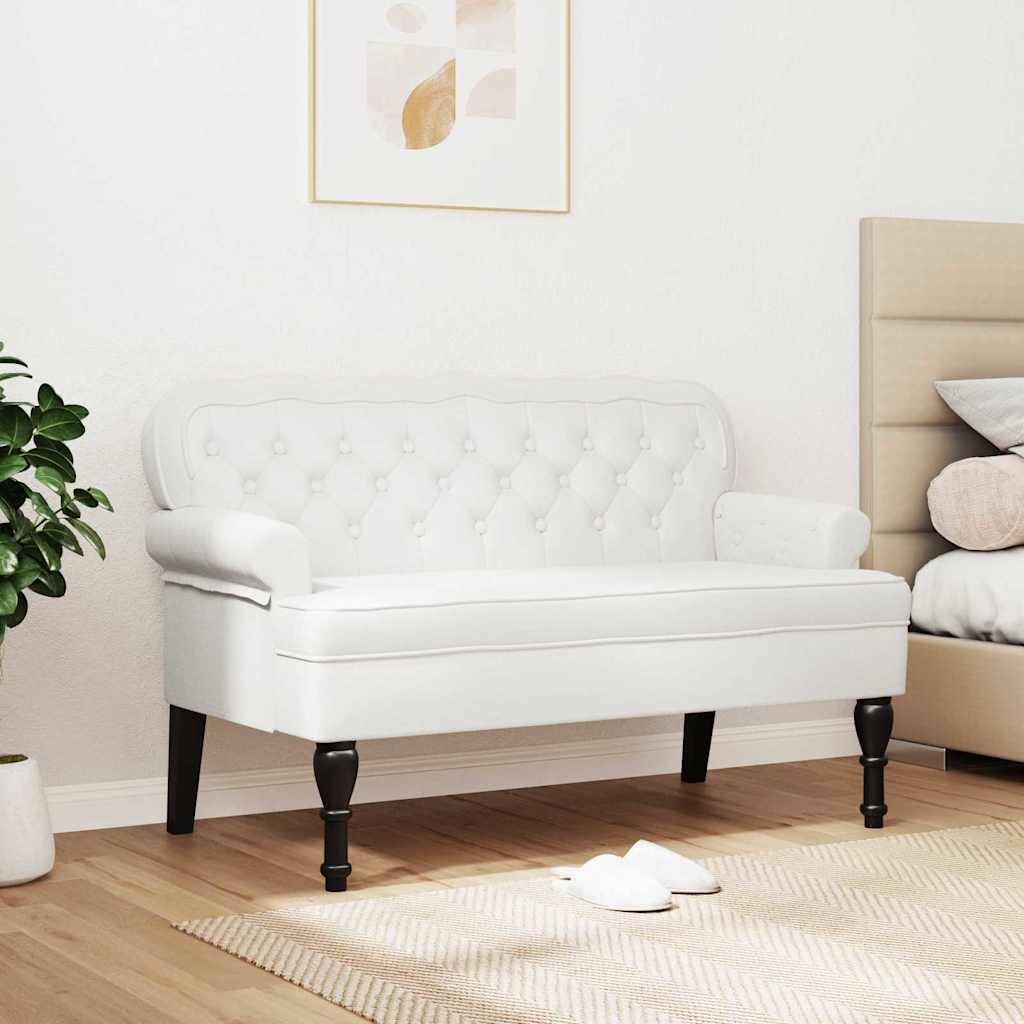 Banc Chesterfield Blanc 119.5 x 64.5 x 75 cm Cuir synthétique - XIOS