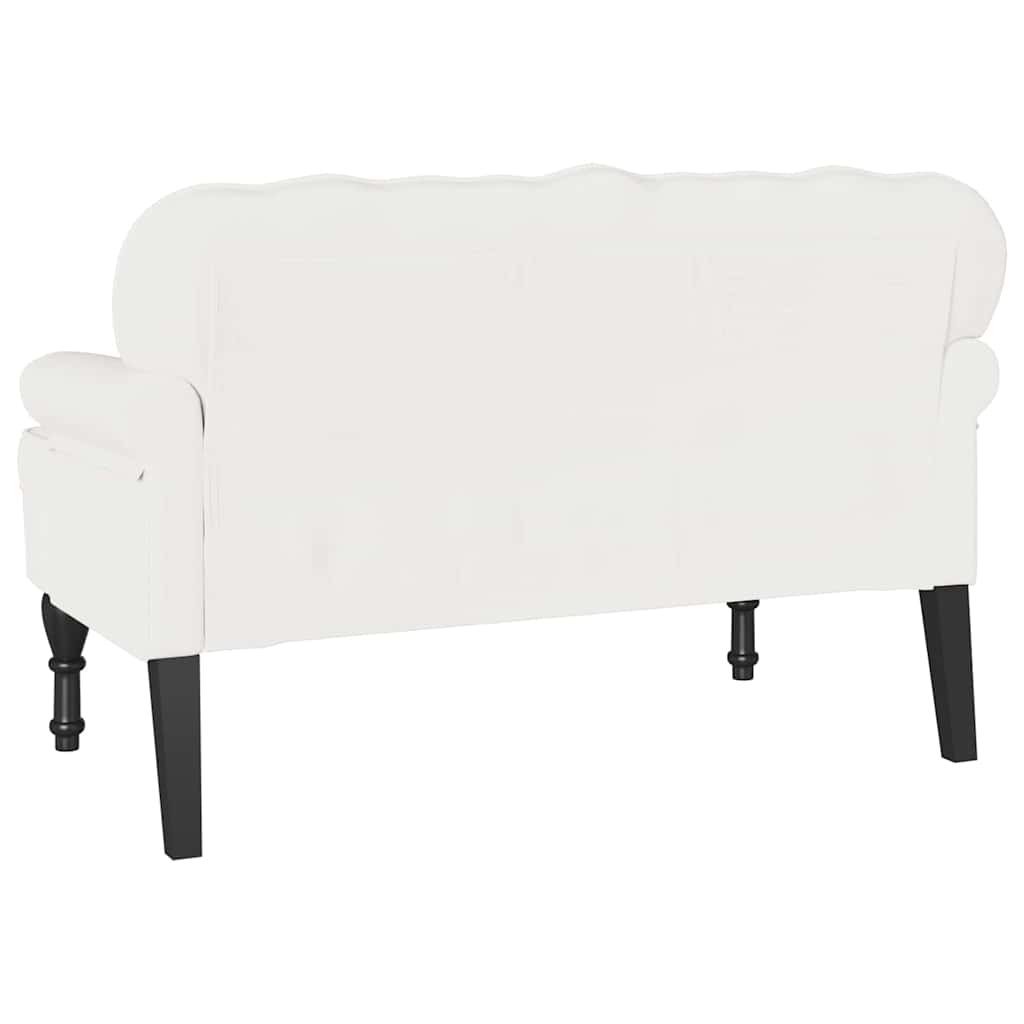 Banc Chesterfield Blanc 119.5 x 64.5 x 75 cm Cuir synthétique - XIOS